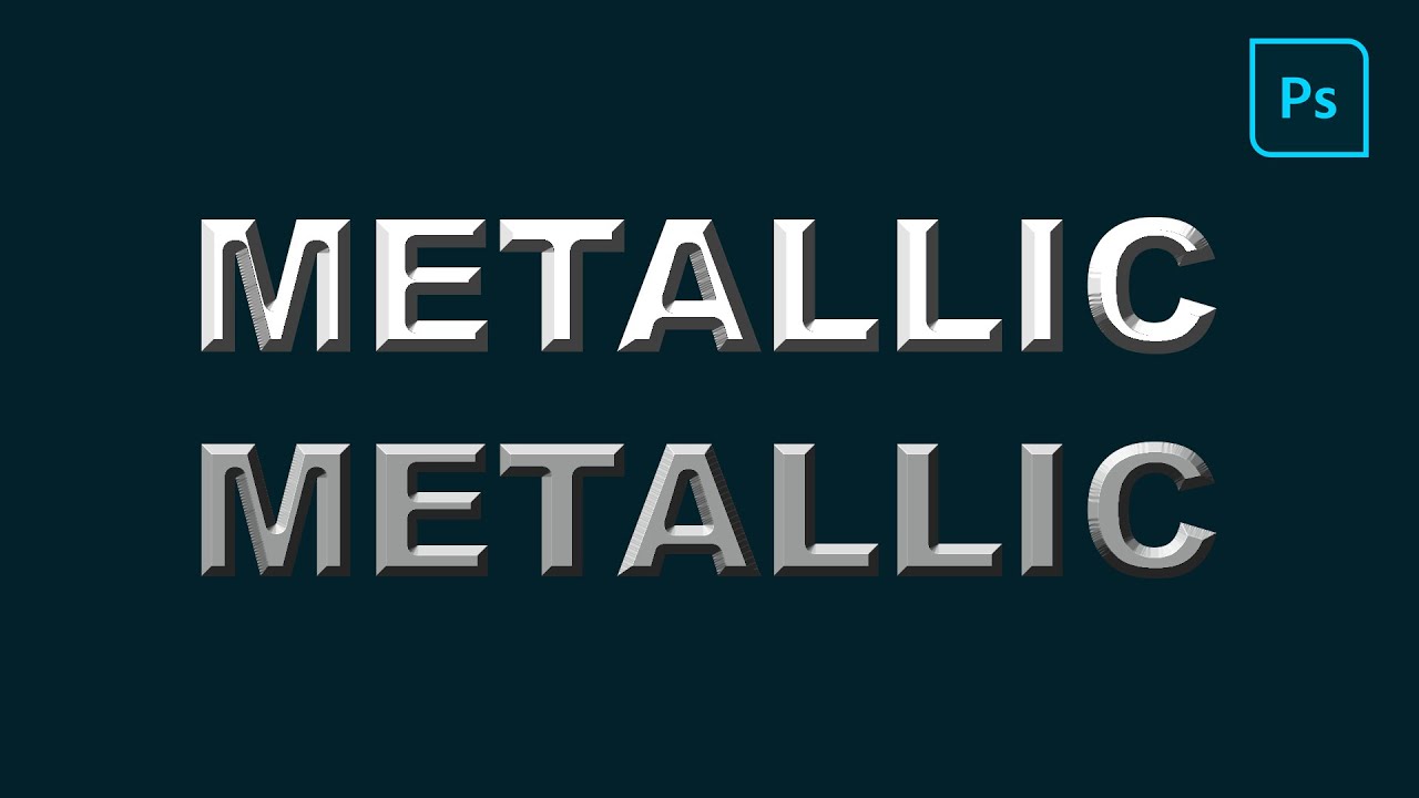 how to make metallic text in photoshop - YouTube