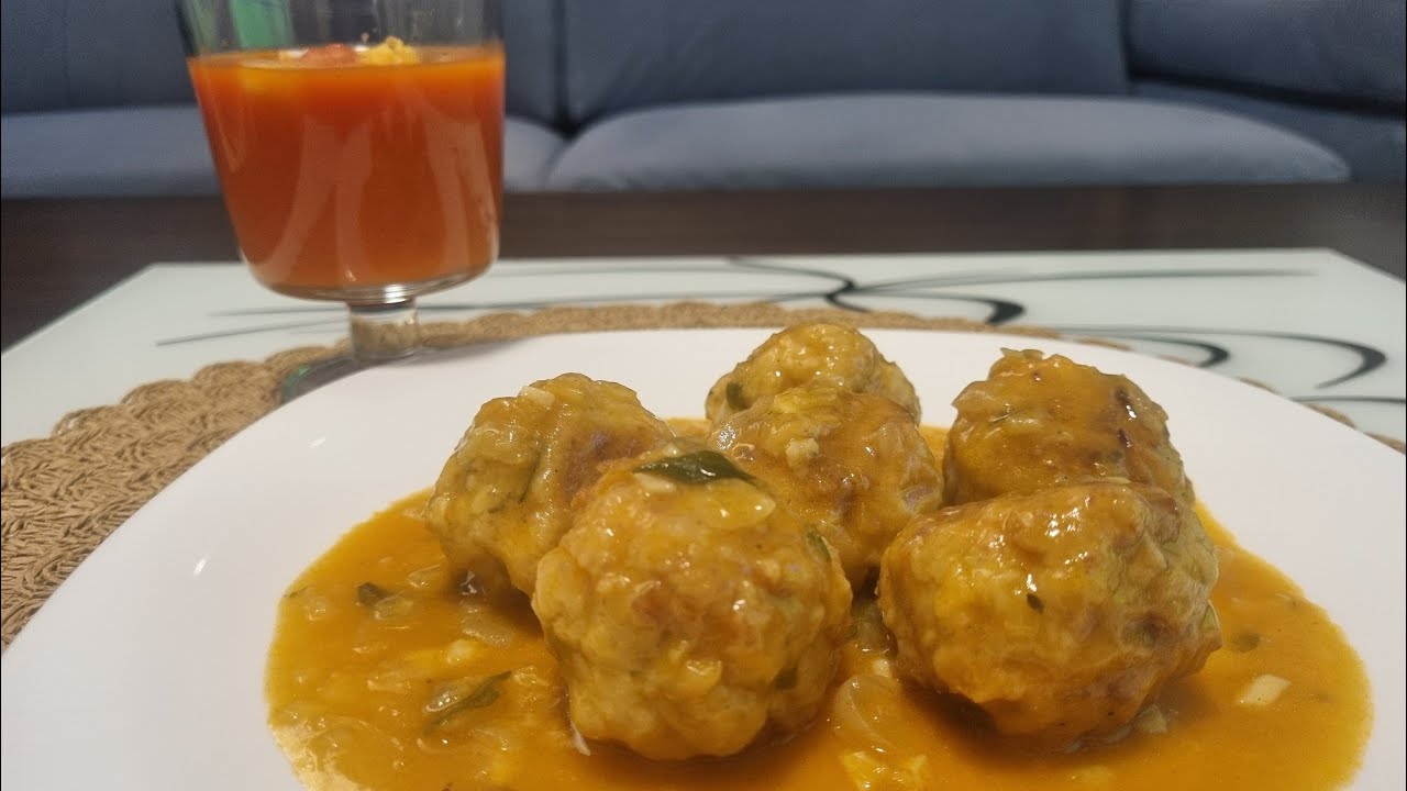 Albóndigas de merluza y gambones