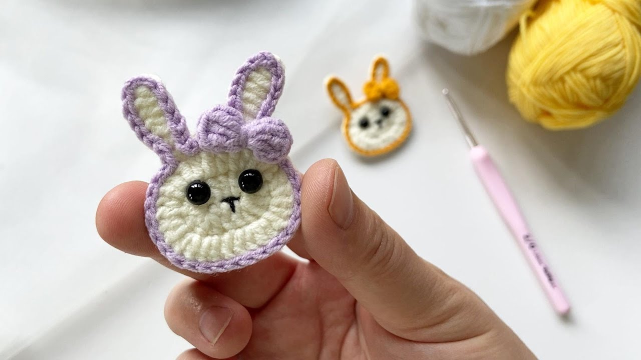 crochet a rabbit, can be hair pin, brooch, pendant/DIY hair pin, easy crochet