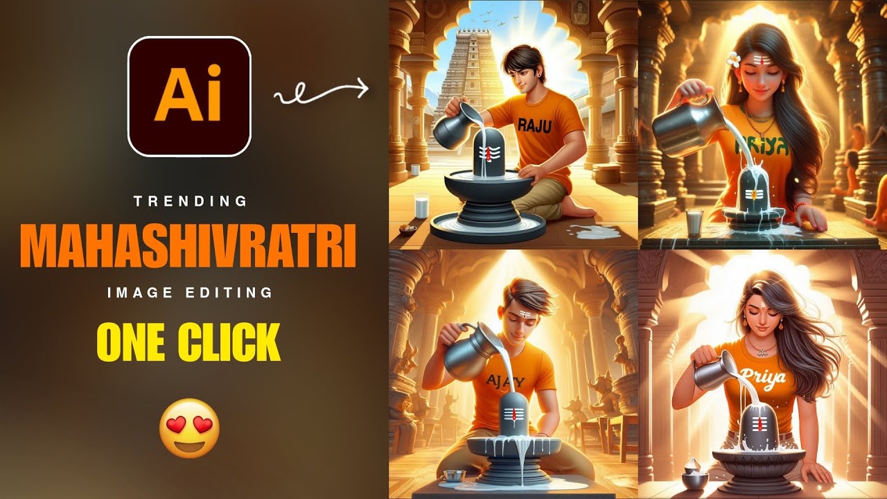 How to Create Instagram Viral 3D Ai Mahashivratri Name Images | Shivratri T Shirt Name Video Editing