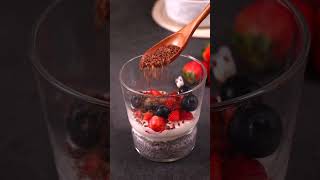 Layered Berry &amp; Chia Yoghurt Parfait #food #loveyourgut #cooking #recipe #breakfast