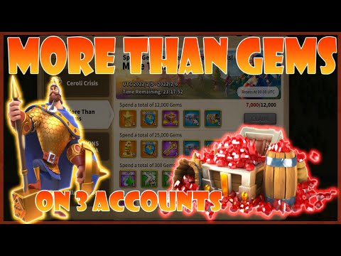 More Than Gems on 3 Accounts (Including F2P) in Rise of Kingdoms