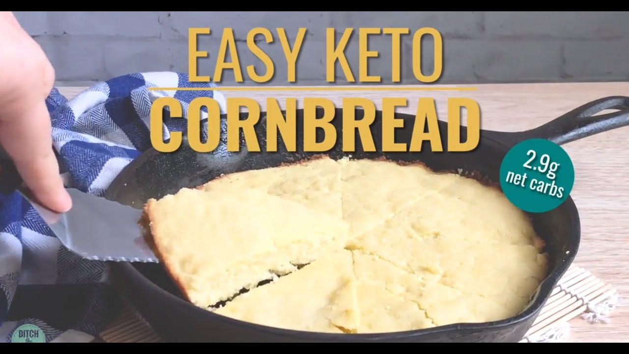 Keto Cornbread - perfect with a bowl of chili! 2.9g net carbs per serving