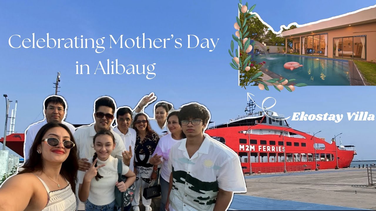 Family trip to Alibaug 🚢 // Ekostay Villa Luxe Ivory Coast 🏔️// Vruti and Vidur