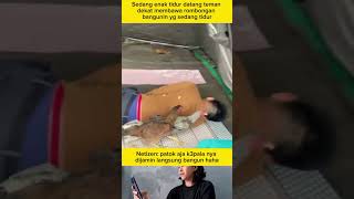 Cara cepat bangunin temen tidur‼️