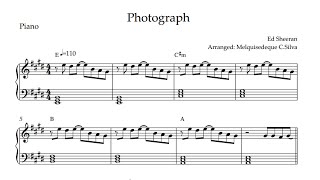 Ed Sheeran - Photograph - Arranged for solo piano, with music sheet