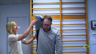 How to do Shoulder Overhead Front Rack Stretch-Band Exercises: Presented by Pleasantview Physio