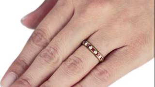 1/2ct Ruby and Diamond Channel Set Band, 14k Yellow Gold - SuperJeweler.com