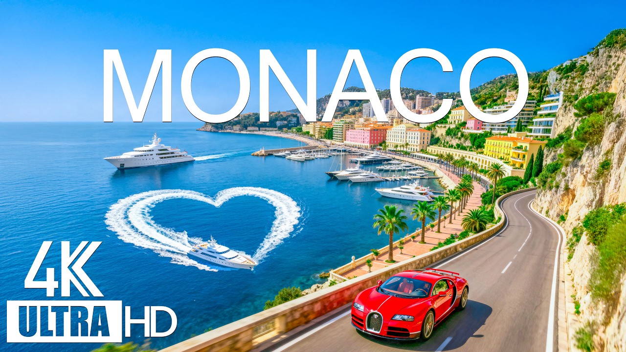 Monaco 4K Drone Footage | Luxury Waterfront Views, Colorful Seaside City, Timeless Riviera Charm