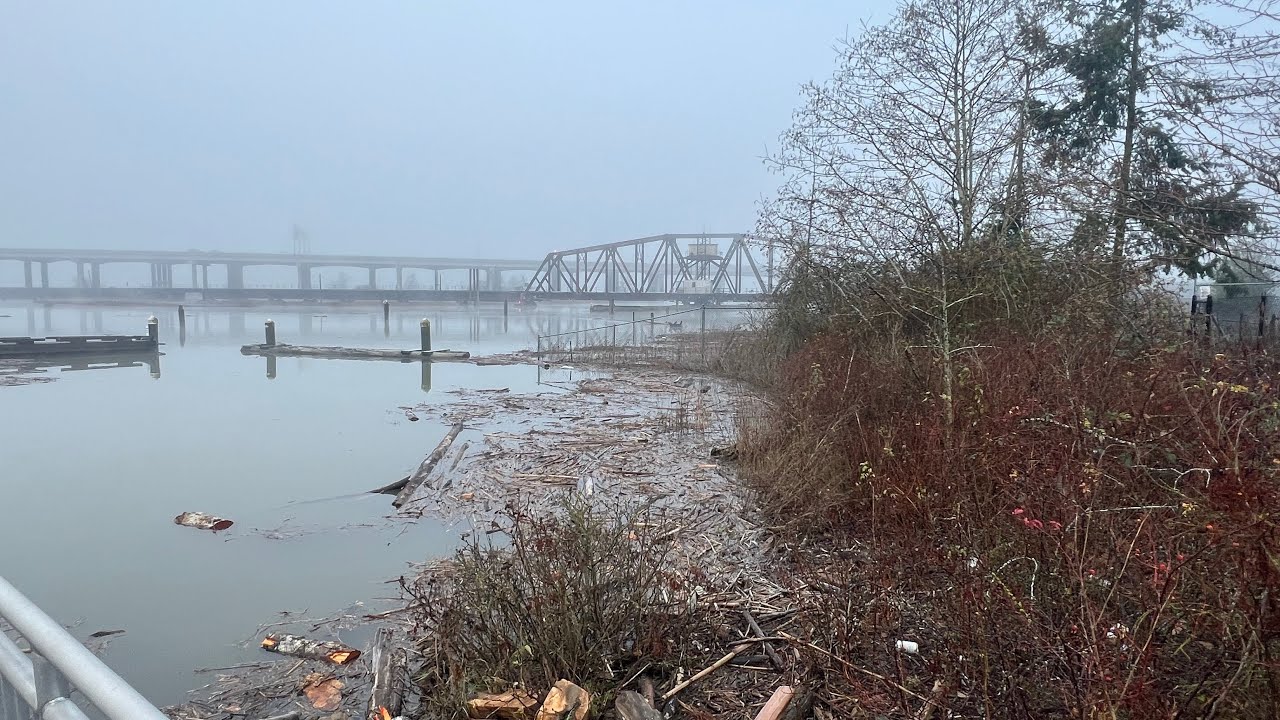 Marysville Washington Foggy Day Walk | 4K Walking Tour