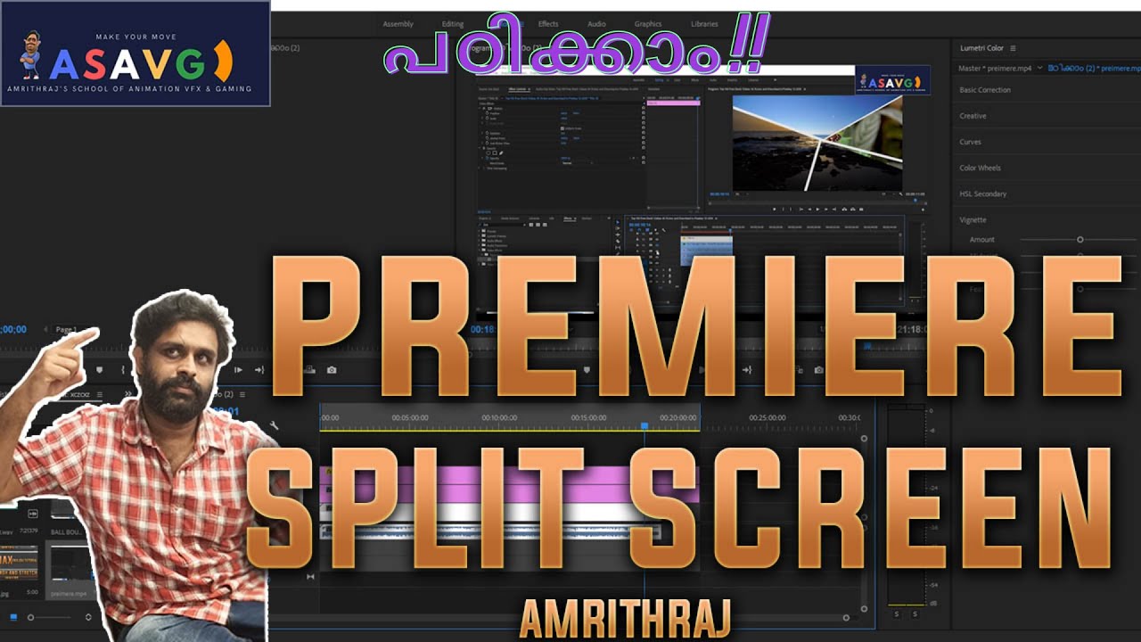 ADOBE PREMIERE MALAYALAM TUTORIAL SPLIT SCREEN VIDEOS - YouTube