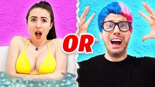 ICE BATH vs HAIR DYE Fortnite Challenge! (BOY vs GIRL)