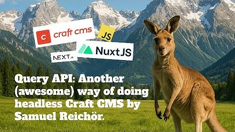 Query API: Another (awesome) way of doing headless Craft CMS by Samuel Reichör