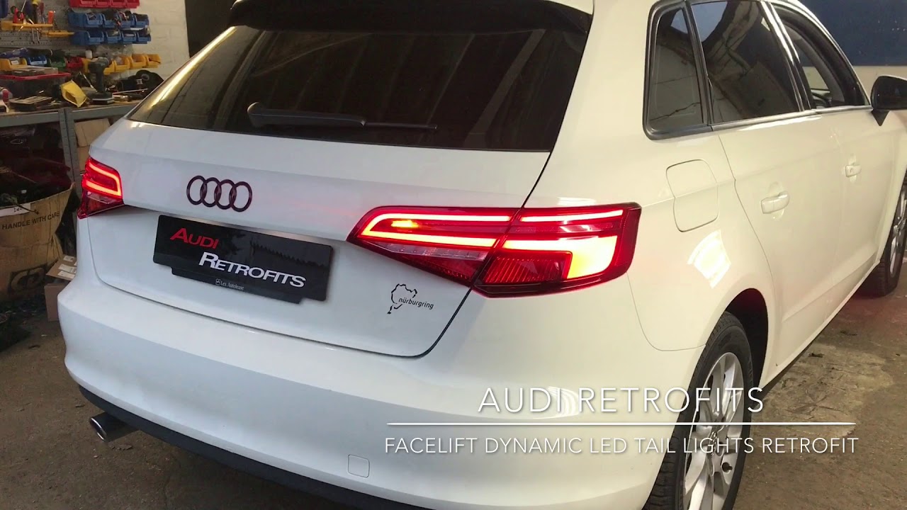 Audi A3 8V Halogen To Facelift Dynamic LED tail Light Retrofit