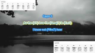 The Water is Wide (capo 3) by James Taylor simplified play along with scrolling chords and lyrics