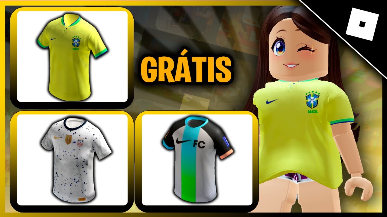 PEGUE AGORA 4 CAMISAS DE TIME GRÁTIS NO ROBLOX #shorts 