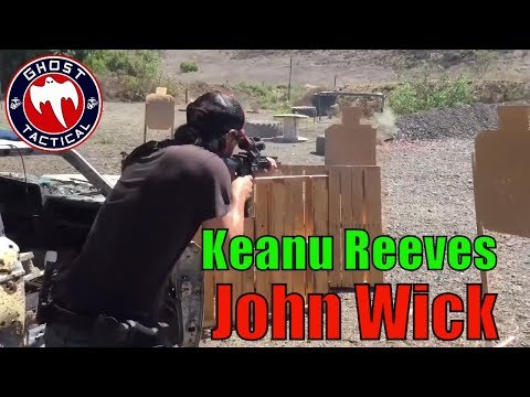 Keanu Reeves Training for John Wick:  Shooting 3Gun