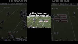 Michigan with a 5 man fire zone overload pressure!! #findyouredge #footballclips #michiganfootball