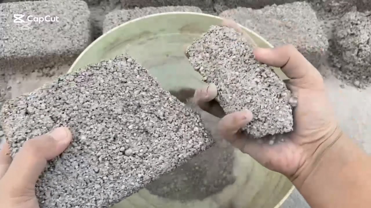 ASMR stone sandcement dry crumbling in bowl 🔥relaxing sound 😍RS ASMR