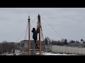 St, Lawrence sailors rigging their sails on the St. Lawrence II