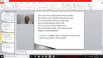 B A  Part III English Literature Paper I Earthen Pots