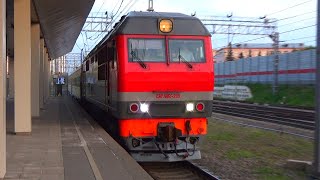 БСыч летит на посадку! Тепловоз ТЭП70БС-299 с пассажирским поездом №602 Москва - Рыбинск