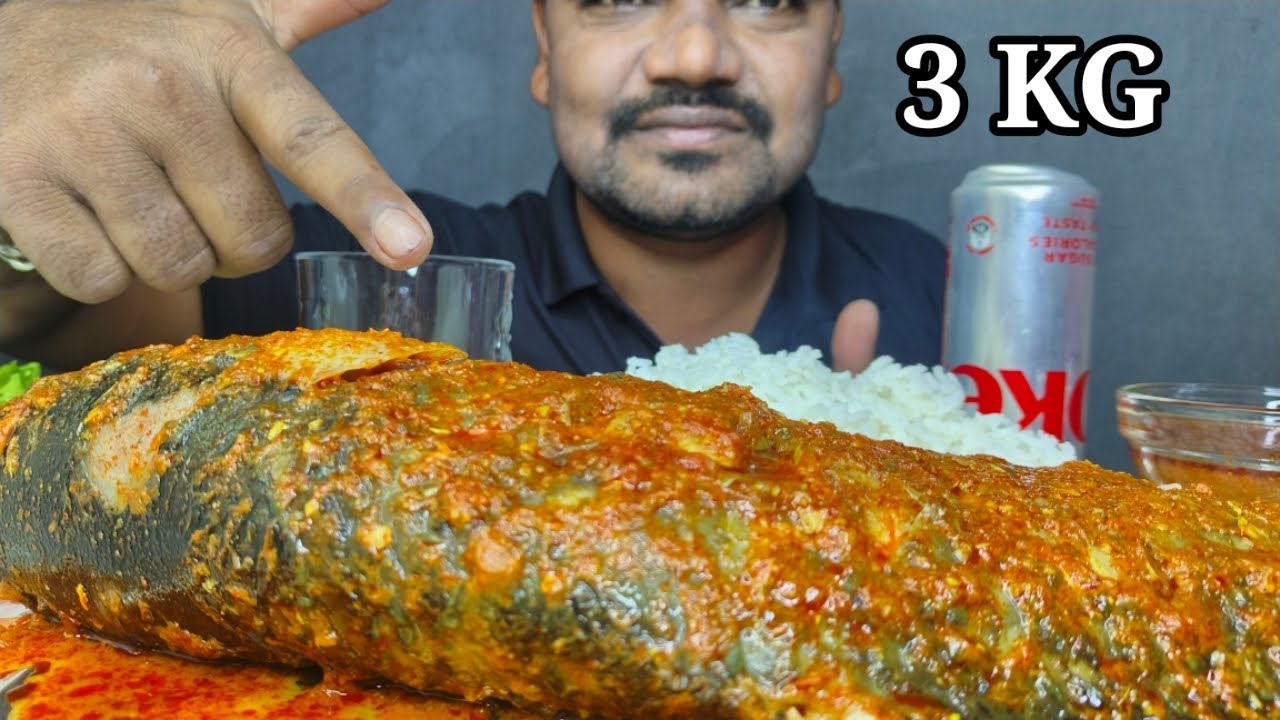 3 KG KATLA FISH 🐠 EATING CHALLENGE | ASMR MUKBANG | EATING SHOW | KHAU BALI