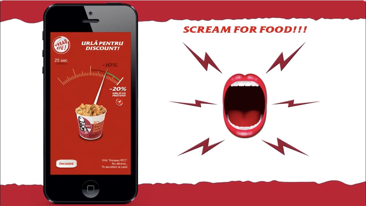 I Want KFC — scream for food mobile app