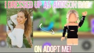 I Dressed Up Like Addison Rae In Adopt Me!!💜 (Roblox)