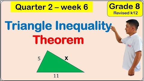 Triangle inequality theorem Math 8 Second (2nd) quarter Week 6 Matatag Curriculum