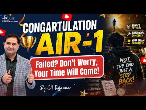 🏆 Congrats AIR -1 CA Noor Singla ❤️| CA Final Topper 2026 | Failed? Your Time Will Come 🔥#CARajKumar
