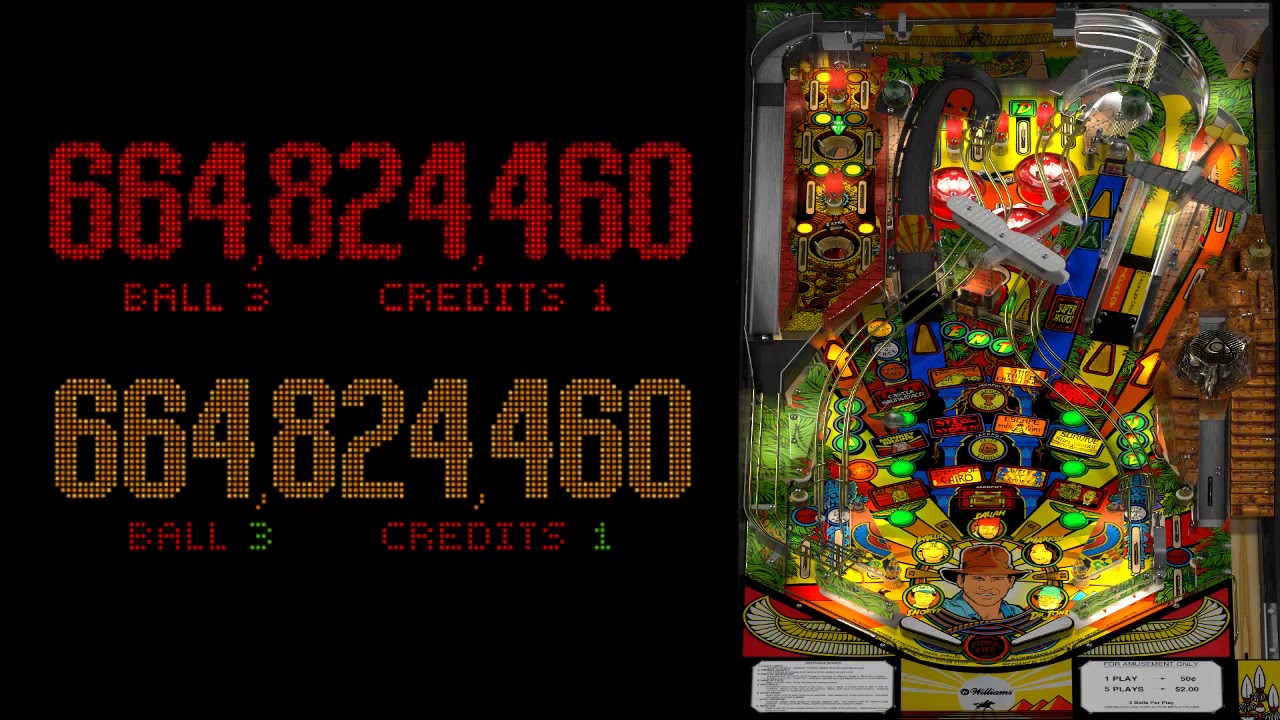 Indiana Jones Pinball Adventure IJPA Pin2DMD Colour DMD Demo YouTube