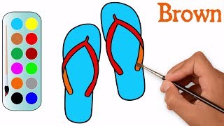 How to Draw a Flip Flop | Step by Step Coloring a Flip Flop | MHP Learning School