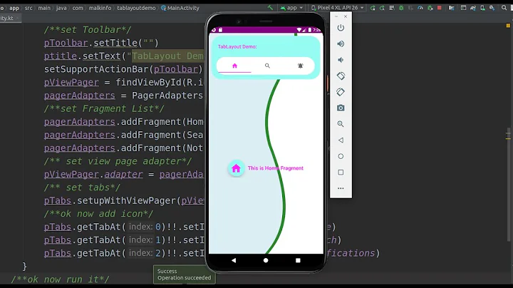 How to create tablayout in fragment android kotlin/material tablayout kotlin with viewPager example