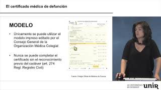 UNIR- Certificado médico de defunción.