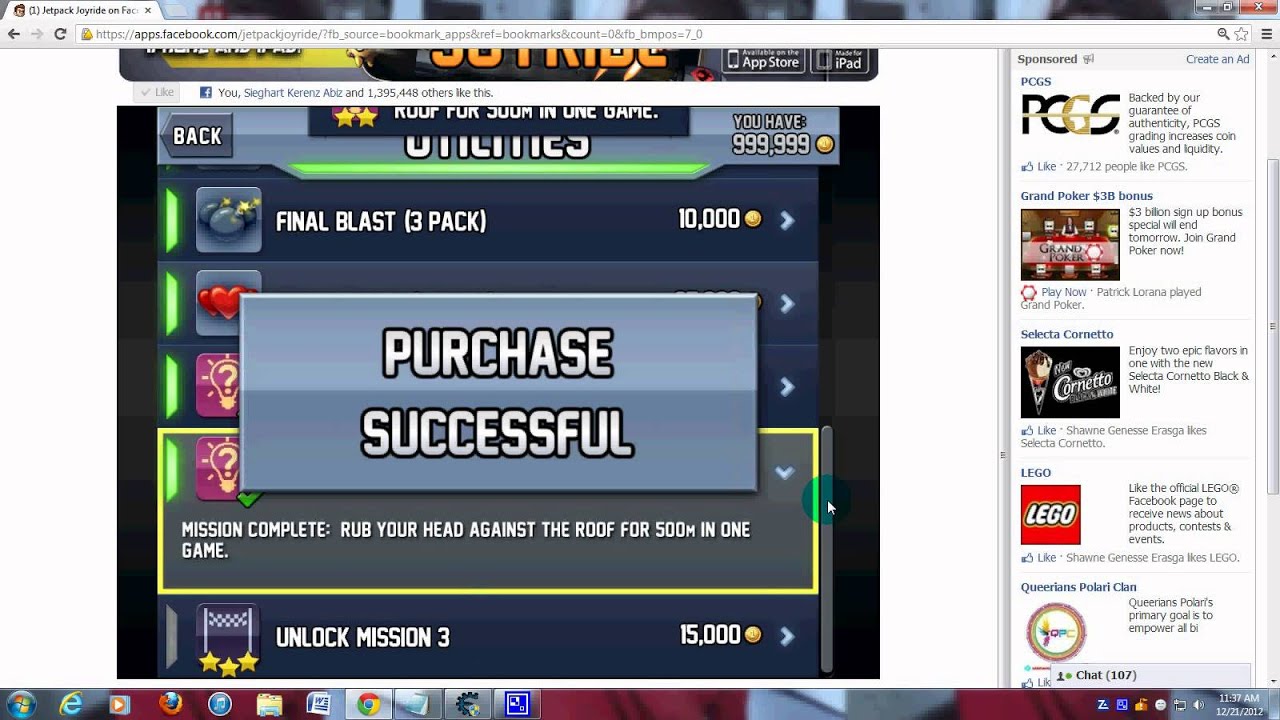 Jetpack Joyride Cheat Engine 6.2 YouTube