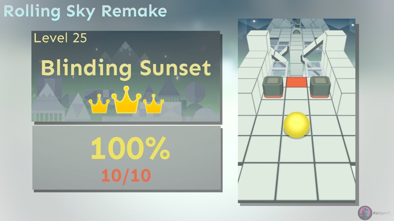 Rolling Sky Remake - Blinding Sunset ★★★★ | Level 25