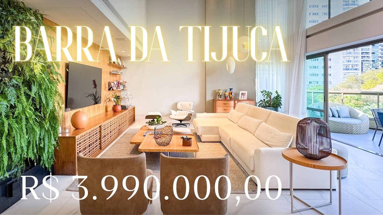 Apartamento LUXUOSO na PENÍNSULA com Pé-Direito Duplo | 3 Suítes | Barra da Tijuca | [TOUR]