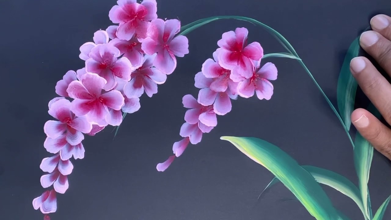 One stroke flower painting tutorial l One stroke acrylic flower painting l  l Varsha Fine Art