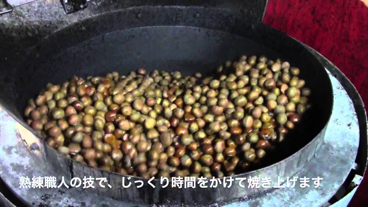 大粒の天津甘栗が焼き上がるまで Youtube