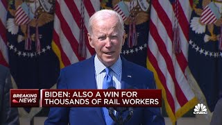 President Biden delivers remarks on the rail labor agreement