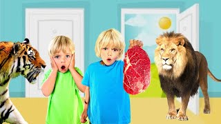 Wild Animals Invade Our House! | Animal Stories with Sky and Finn