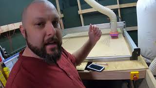 Bulkman 3D/WorkBee/QueenBee Pro CNC setup in shop, waste board prep & first project.