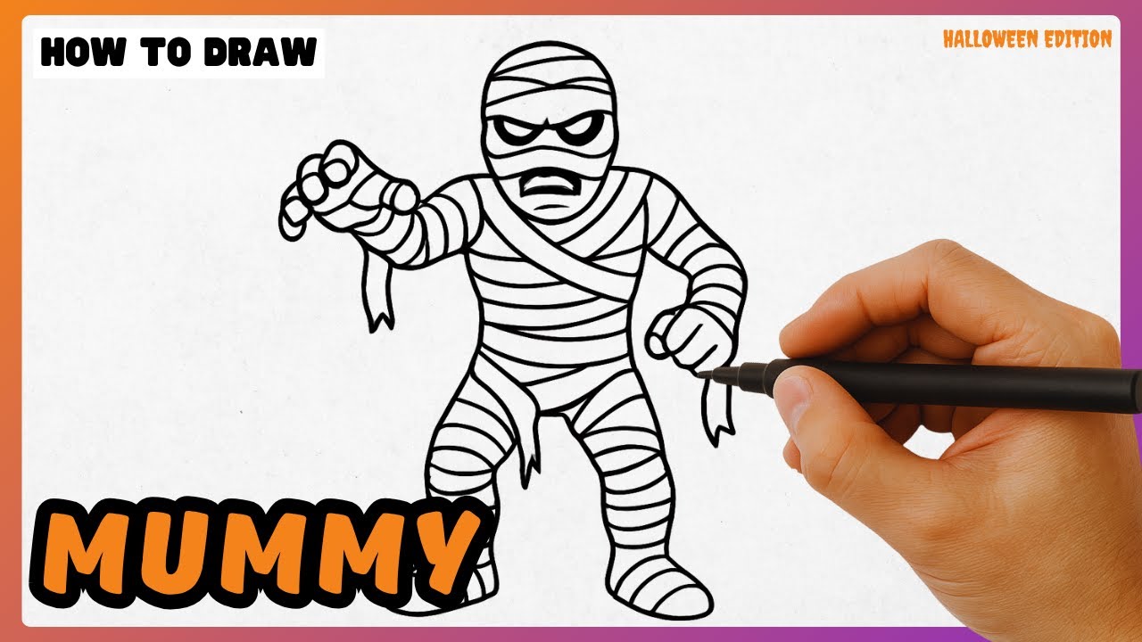 How to Draw MUMMY - EASY Step by Step Tutorial [Halloween Edition]