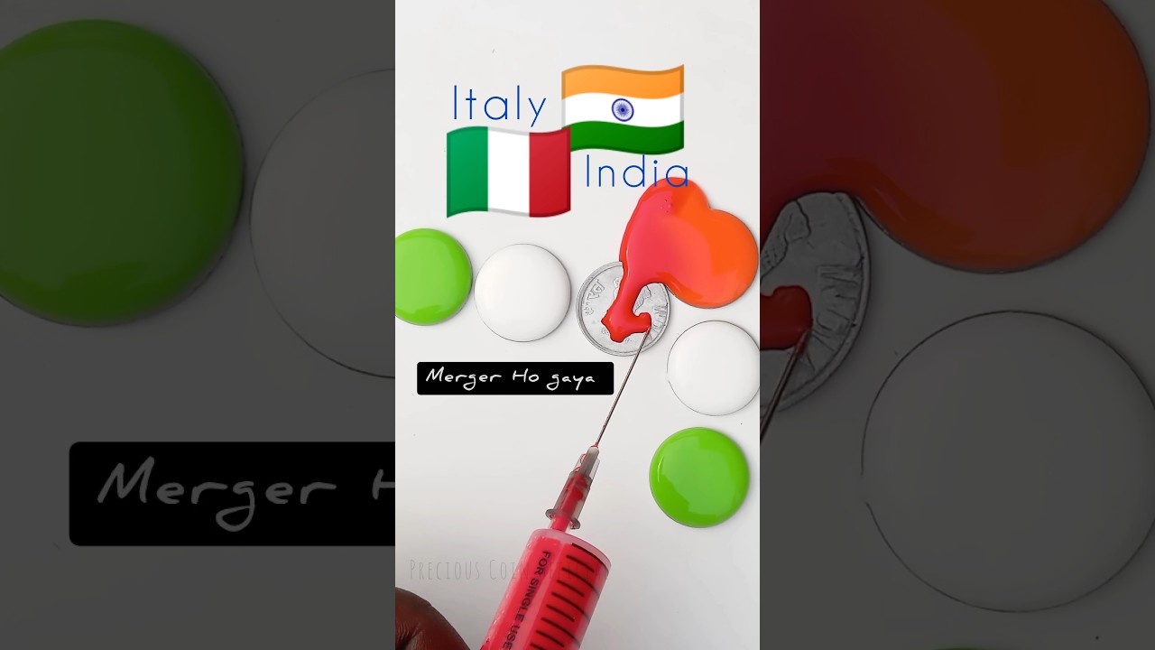 Italy And India Coin Colour Flag 