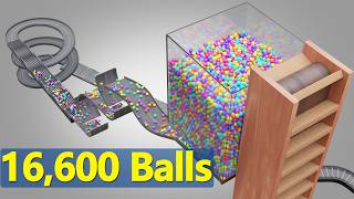 16,000 Color Balls Marble Run Loop animation V02