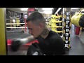 GEORGE KAMBOSOS WORKS THE HEAVY BAG AND TALKS SMACK
