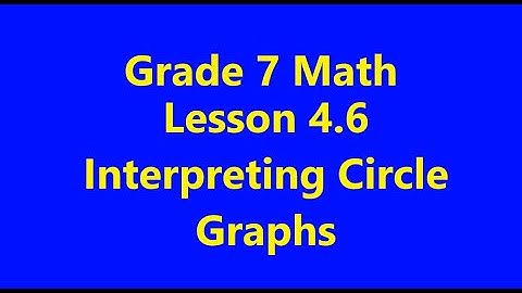 Grade 7 Math Lesson 4.6 Interpreting Circle Graphs
