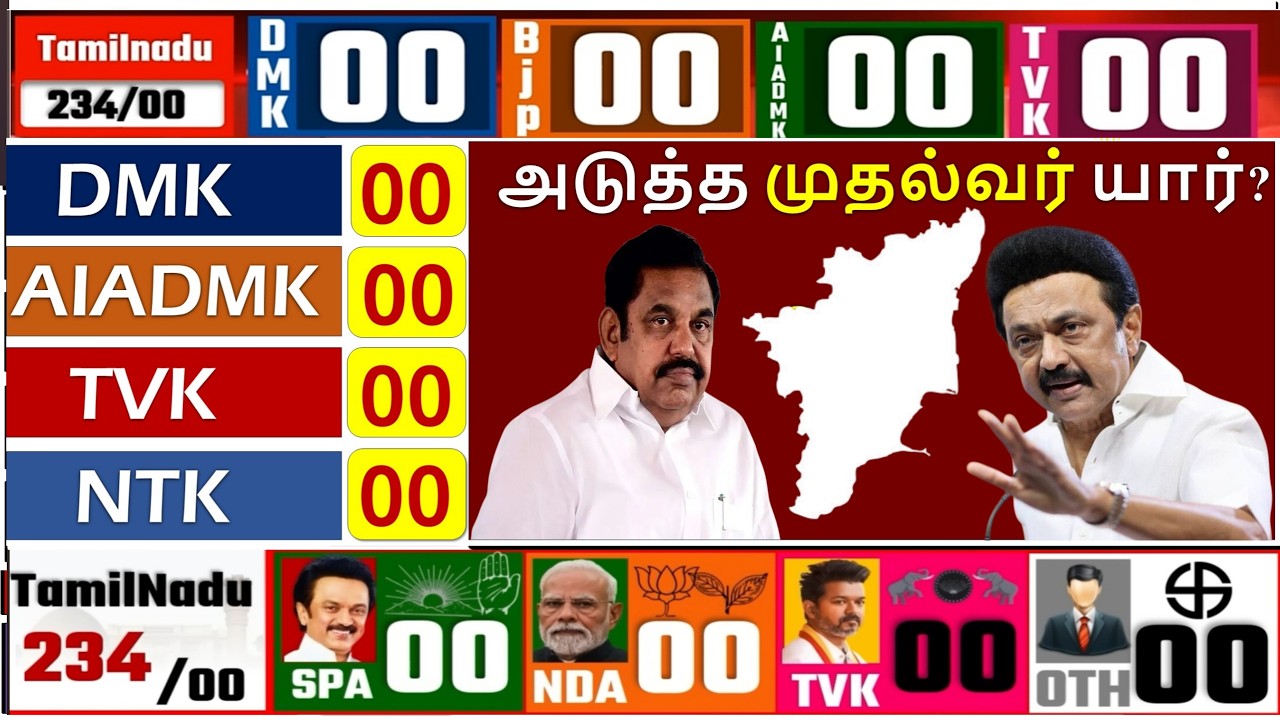 Tamil Nadu Election 2026 Opinion Poll DMK vs AIADMK  Survey தமிழக தேர்தல்