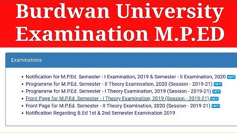 Online Examination Notification||M.P.ED Burdwan University